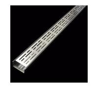 Linear gutter strainers Outdoor Patio Drain Kit 3.28 Ft Shallow Channel Drain With Removable Drainage Trench System For Garden Sidewalk Parking Lot Slim Drainage Grille Cover (100X10X4Cm)