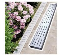 Linear gutter strainers Thin Drainage Channels - Stainless Steel Trench Drainage Kit, 3.5 5 7 10 15 20Cm Wide Drainage Ditch Deflector For Garden/Yard/Sidewalk, Drop-In Garage Floor Drain(20