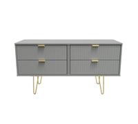 Linear Large Chest of Drawers Grey 4 Drawers 115cm