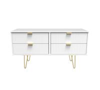 Linear Large Chest of Drawers White 4 Drawers 115cm