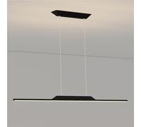 Linear Led Kitchen Lighting Over Island, Modern Long Strip Hanging Lamps Ultra Thin Simple Light for Dining Room Office(Gold(Stepless),120Cm/47.24In)/Black(6000K)/80Cm/31.49In