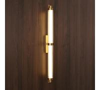 Linear LED Wall Lamp Minimalist Long Tube Glass Wall Sconce, Creative Stainless Steel Wall Lighting Fixture In d/Black, 70cm/cm Long Bathroom Vanity Light, Hardwired