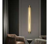 Linear LED Wall Sconce Light, Sconces Brass Lighting Indoor, Lights for Bedroom Living Room Restaurant Hallway, Stairway Mount Lamp