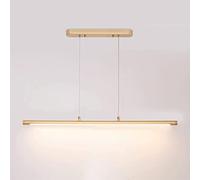 Linear Light for Dining Table Led Chandelier 4000K Natural White Long Chandelier Gold Ceiling Hanging Lighting Fixture for Kitchen Living Room Breakfast Bar/120Cm/47.2In, a, 120Cm