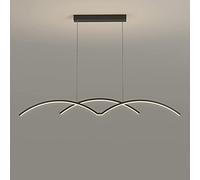 Linear Long Strip Pendant Light, Geometric Metal Hanging Lamp with Silicone Shade, Modern LED, Living Room Decorative Lighting Suspension Lamps, M-Shaped Design Drop Lights