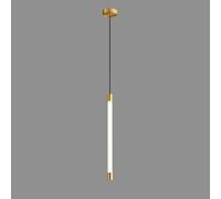 Linear Long Tube Pendant Light, Ultra-Thin Brass Hanging Lamp with Acrylic Flute Lampshade, Bedside Lighting Suspension Lamps, Modern LED Chandelier, Minimalist Design Drop Lights