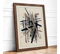Linear Momentum Abstract Framed Wall Art Print A3 (42×29.7cm) Walnut, Wall Decor for Living Room, Bedroom, Office & Home, Ready to Hang, Art Gift