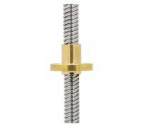 Linear Motion Ball Screw Machine Parts 1pc 100 150 200 250 300 350 400 450 500 550mm T12 Stainless Steel Trapezoidal Screw Lead With Brass Nut(200mm)