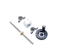 Linear Motion Ball Screw Machine Parts 1Set 200mm-600mm T8 Lead Screw 8mm+Brass Copper Nut+handwheel+Housing Bracket +KP08 Bearing Bracket(350mm)