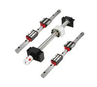 Linear Motion Ball Screw Machine Parts 2pcs HGR15 150-1000mm Linear Guide Rail+4pcs HGH15CA Slides+SFU1204 Ball Screw+BF10/BK10+Stepper Coupling(550mm)