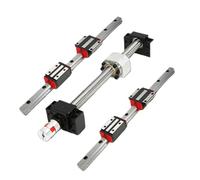 Linear Motion Ball Screw Machine Parts 2pcs HGR20 Linear Square Guides Rail+4pcs HGH20CA Carriage+SFU1604 Ball Screw+End Support+Coupling+Nut Housing(200mm)