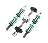 Linear Motion Ball Screw Machine Parts 2pcs HGR25 +4pcs HGH25CA Slider Blocks +1 Set SFU2505 C7 Ball Screw With Nut L300-500mm For Engraving Machine(350mm)