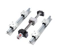 Linear Motion Ball Screw Machine Parts 2pcs SBR25 Linear Guides With 4pcs SBR25UU Slider Blocks+1 Kit SFU2505 300-1000mm Ball Screw For Router Engraving(800mm)