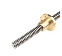 Linear Motion Ball Screw Machine Parts 3D Printer T12 Lead Screw Length 100mm 200 300 400 450 500 600mm Picth 2mm 14mm Trapezoidal With Brass Nut(350mm)