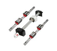 Linear Motion Ball Screw Machine Parts 4PC HGH25CA Carriage+2PC HGR25 150-1000mm Linear Square Guide Rail+SFU2004 Ball Screw+BKBF15+Coupling+DSG20H(300mm)