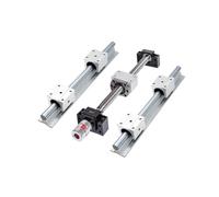 Linear Motion Ball Screw Machine Parts 550-1000mm Ball Screw Kit 2pcs SBR25 Linear Guides With 4pcs SBR25UU Slider Blocks+1 Kit SFU2505(700mm)