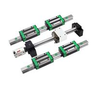 Linear Motion Ball Screw Machine Parts HGR15 Square Linear Guides Rail 2set + Block HGH15CA+SFU1605 Ball Screw Lead 5mm+ BKBF12 CNC Actuator(350mm)