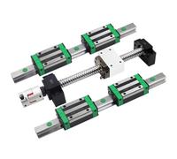 Linear Motion Ball Screw Machine Parts SFU1610 Ball Screw Kit With Supporter BKBF12+2pcs Linear Guides+4pcs HGH20CA Blocks With 8mm Coupler(400mm)