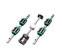 Linear Motion Ball Screw Machine Parts SFU2505 Ball Screw Assembly + 2pcs HGR25 Linear Guide Assembly L300-1000mm + 4pcs HGW25CC Slide + HM20-86(500mm)