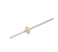 Linear Motion Ball Screw Machine Parts T6 Lead Screw 304 Stainless Steel Diameter 6mm Pitch 1mm Length 100mm-550mm With Brass Nut(450mm)