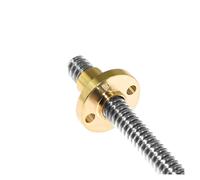 Linear Motion Ball Screw Machine Parts T8 Lead Screw Trapezoidal Rod Stainless Steel 12mm Thread Length 100-500mm With Brass Nut(300mm)