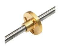 Linear Motion Ball Screw Machine Parts Trapezoidal Rod T5 Lead Screw Thread 5mm 1mm Length 100mm-600mm With Brass Nut(100mm)