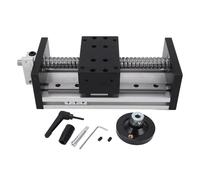 Linear Motion Guide Actuator with Hand Wheel, CNC Linear Stage Motion Rail Actuator, 100mm Stroke X Y Z Axes, Aluminum Alloy Linear Actuator with M5 Mounting Holes for Industrial M