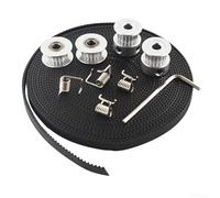 Linear Motor Belt Kit 2m Length 20 Tooth Wheels | Aluminum alloy construction, double flange design, 6mm belt width, smooth transmission, durable