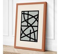 Linear Network Geometric Canvas Wall Art Print 24x16 Inch