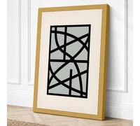 Linear Network Geometric Canvas Wall Art Print 24x16 Inch