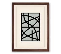 Linear Network Geometric Framed Wall Art Print A1 (84.1×59.4cm) Walnut, Wall Decor for Living Room, Bedroom, Office & Home, Ready to Hang, Art Gift