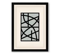Linear Network Geometric Framed Wall Art Print A3 (42×29.7cm) Black, Wall Decor for Living Room, Bedroom, Office & Home, Ready to Hang, Art Gift