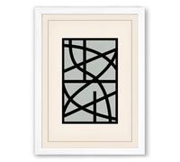Linear Network Geometric Framed Wall Art Print A3 (42×29.7cm) White, Wall Decor for Living Room, Bedroom, Office & Home, Ready to Hang, Art Gift