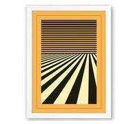 Linear Perspective Geometric Framed Wall Art Print A2 (59.4×42cm) White, Wall Decor for Living Room, Bedroom, Office & Home, Ready to Hang, Art Gift
