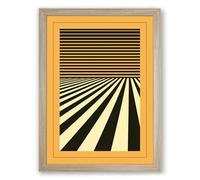 Linear Perspective Geometric Framed Wall Art Print A3 (42×29.7cm) Oak, Wall Decor for Living Room, Bedroom, Office & Home, Ready to Hang, Art Gift