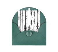 Linear pine patterned Dark Green party invitation, vertical greeting card, suitable for anniversary