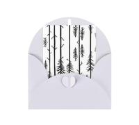 Linear pine patterned White party invitation, vertical greeting card, suitable for anniversary