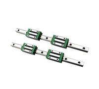 Linear Rail, 2PCS HGR20 Square Linear Guide Rail + 4PCS HGH20CA Slide Block Carriage for CNC Router Engraving(200mm)