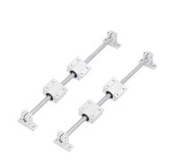 Linear Rail Slide with 4Pcs Slide Block, Linear Motion Rail Guide, Linear Sliding Rail for Machinery, Durable GCr15 C45 Carbon Steel Linear Rail with Roller Bearings (10-500)