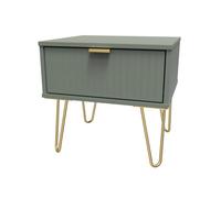 Welcome Furniture Ready Assembled Linear 1 Drawer Bedside In Reed Green, Green