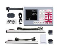 Linear Scale, Complete 2 Axis Big LCD Digital Readout Set Kit And 2 PCS 5U Linear Glass Scale Linear Optical Ruler For Mill Lathe Machine