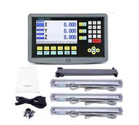 Linear Scale, Complete Set 3 Axis LCD Digital Readout With 3 Pieces 0-1000mm Glass Linear Scale Encoder Sensor For Milling Lathe YH800-3(YH800-3 LCD display)