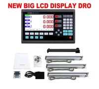 Linear Scale New Big Lcd Set Digital Readout 3 Axis Kit With 3 Pcs 5U Linear Scales 50 To 1000mm For Mill Lathe Machines YH800-3 for DRO Tools Lathe Milling(NEW BIG LCD DRO SET)