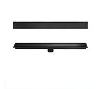 Linear Shower Drain - inless Steel Floor Siphon with Hair Strainer Invisible Flat Cover for Kitchen & Bathroom 10x60 cm Black h - & Slish Draina Solut