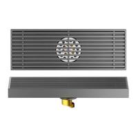 Linear Shower Drain With Hair Strainer, Floor Drain for Kitchen Bathroom Garage, Rectangular Drainage Channel