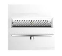 Linear Shower Drain with Hair Strainer, Stainless Steel Floor Drain with Removable Grate Cover for Side Drainage