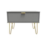 Linear Side Table Grey 1 Drawer 58cm