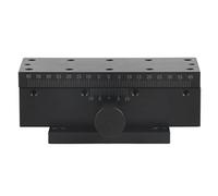 Linear Slide Manual X Axis Dovetail Trough Rack Pinion Stage Accuracy Manual Fine Tune Platform High Precision Aluminum Alloy Black Oxidation Wear Resistant Resistant Anti