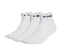 adidas Sportswear Unisex Linear Ankle Socks - 3 Pack - White/black, White, Size L, Men White