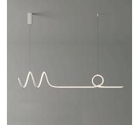 Linear Spiral Pendant Light, Metal Long Strip Chandelier with White Silicone Shade, LED Hanging Lamp, Slim Dining Room Suspension Lamps, Kitchen Island Lighting Drop Lights